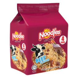 Mr Noodles Beef Pack 4un