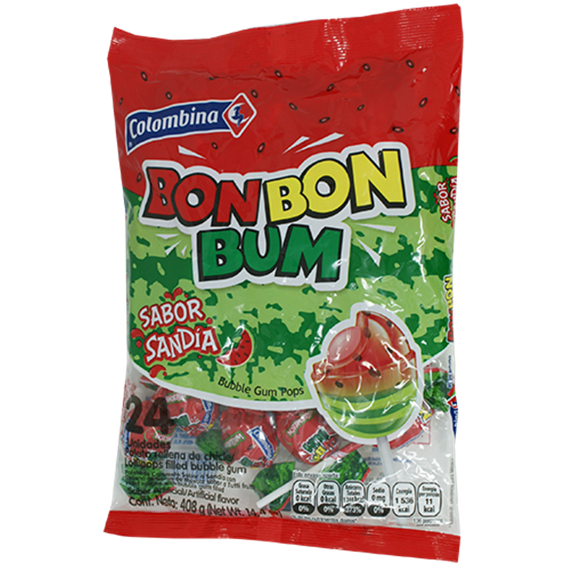 Chupetas Bon Bon Bum Watermelon 24x15g